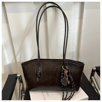👝Women's Elegant Solid Color Large Capacity Shoulder Bag | Trendy Versatile Tote for Daily Commute & Casual Use